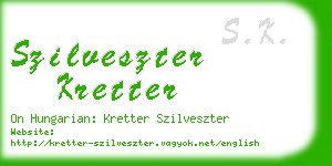 szilveszter kretter business card